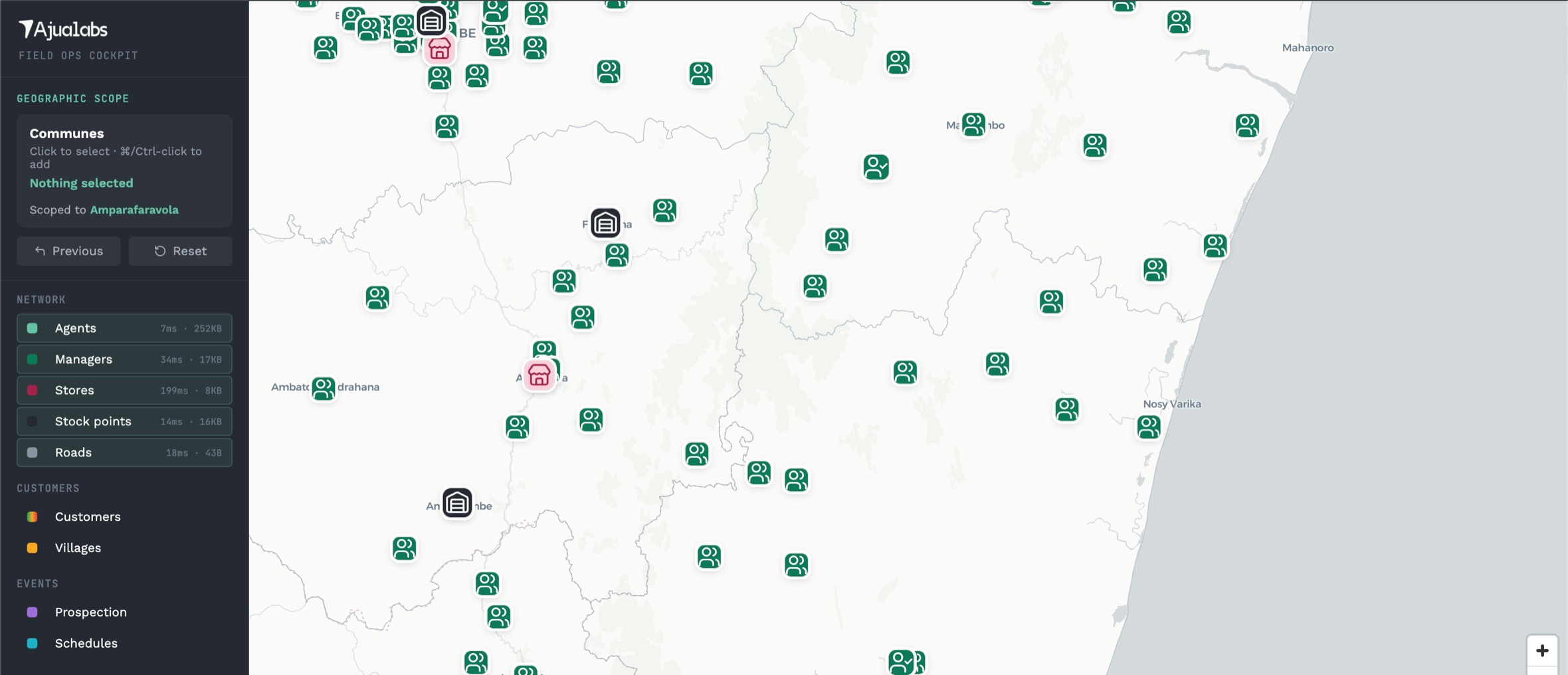 Ajua Labs cockpit map view